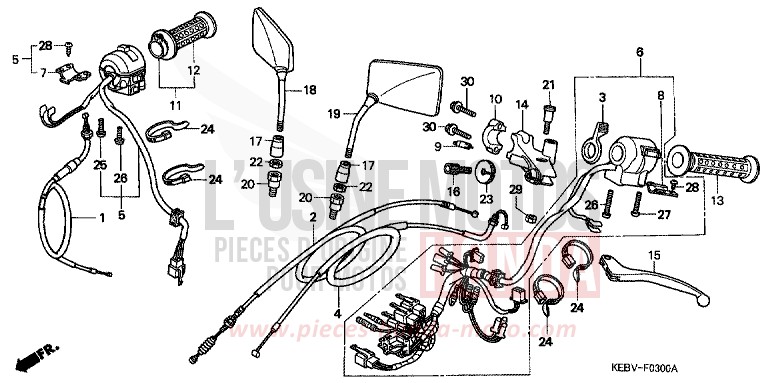 HANDLE LEVER/SWITCH/CABLE for CA125 REBEL NOIR (NH1) from 1997